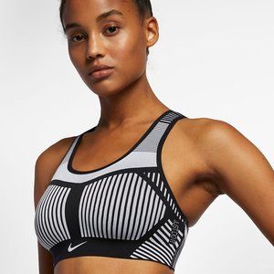 NIKE Fe/Nom striped Flyknit sports bra